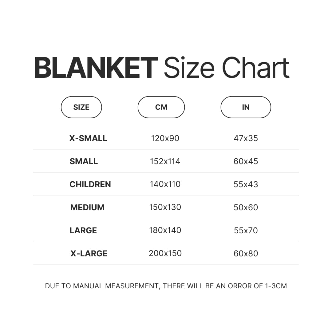 Blanket Size Chart - Fire Force Shop